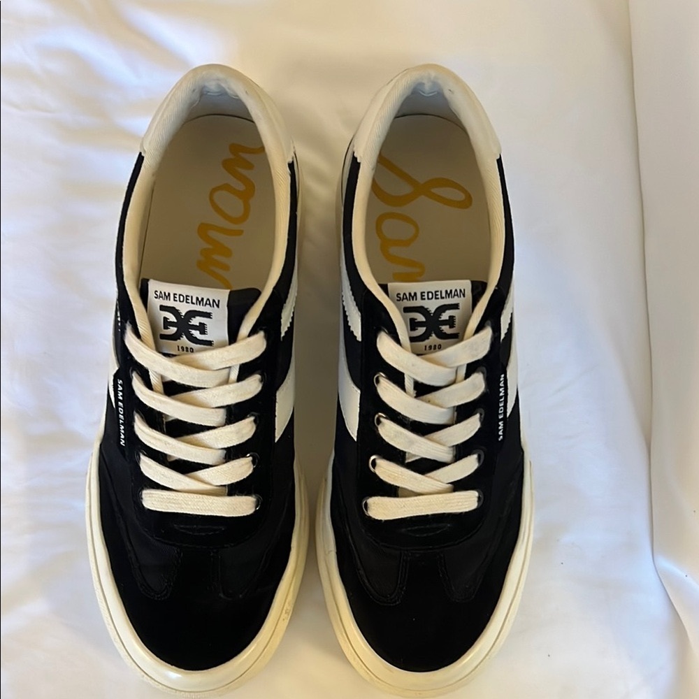 Sam Edelman Simone Platform Black and Cream Low-Top Sneakers NWOT - Picture 8 of 14